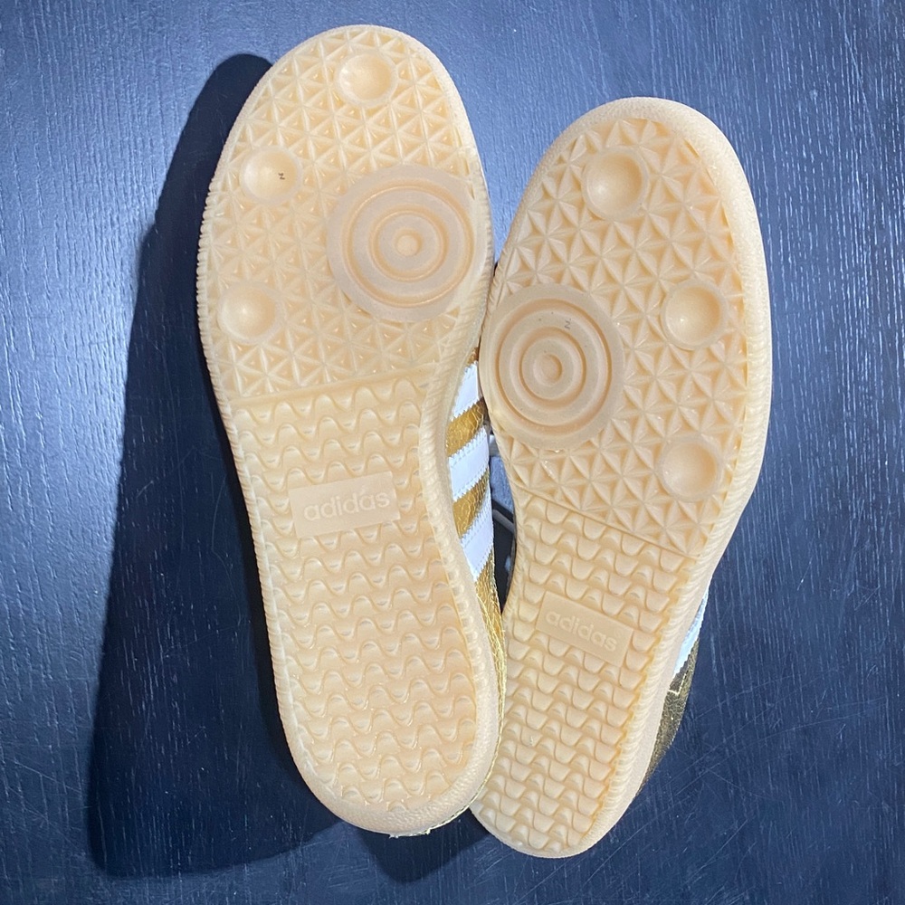 adidas Gold and White Samba Sneakers - Picture 3 of 4